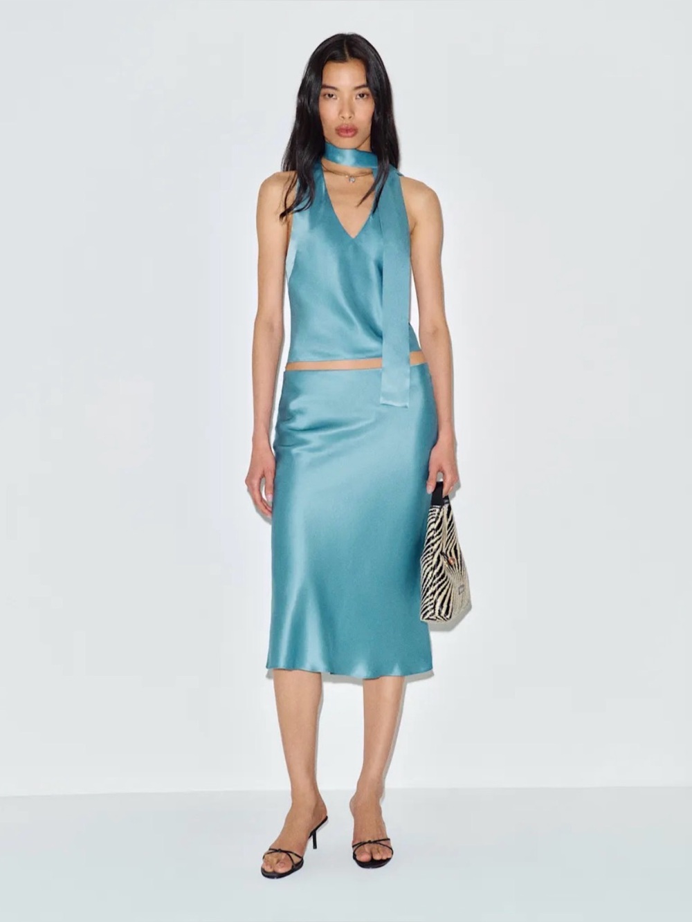 REFORMATION Pomelle Silk Set in Siren M